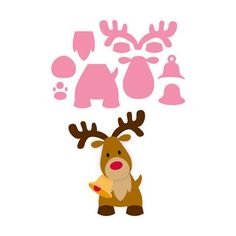 a reindeer with its nose open and speech bubbles above it