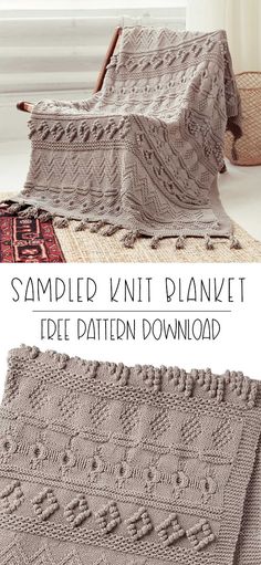 the knitting pattern for this afghan is easy to knit and looks great on any surface