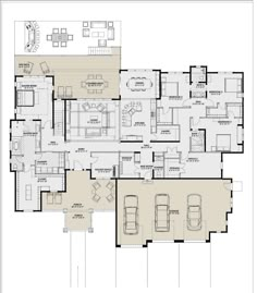 the floor plan for a house with two car garages and an attached living area