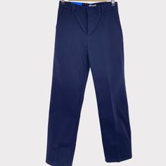 New French Toast Boys School Pants Features A Special Heat Sealing And Side Seam Stitching Process Creates The Long-Lasting Durability Of This Pant. A Classic Hook And Eye Closure Helps To Speed Up The Morning. Condition New With Tags Product Details Color Navy Blue Cotton Blend Twill Wrinkle Resistant Adjustable Waist Functional Pockets Imported Size & Fit (Approx Flat Lay Measurements) Size 14 Waist 14.5" Inseam 29" Materials & Care 60% Cotton, 40% Polyester Machine Washable Accepting All Reas Fitted School Pants With Pockets, Blue Cotton Dress Pants With Pockets, Cotton School Uniform Bottoms, Spring School Uniform Cotton Bottoms, Fitted Pants For School In Spring, Blue Cotton Wide Leg Dress Pants, Blue Wide Leg Cotton Dress Pants, Navy School Bottoms With Pockets, Blue Bottoms With Pockets For School