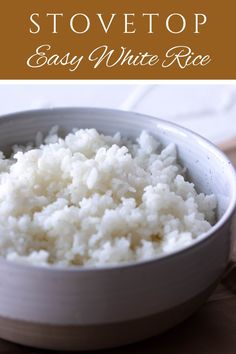 white rice in a bowl with text overlay