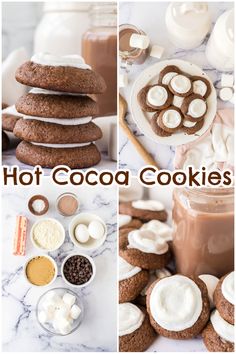 hot cocoa cookies with marshmallows and chocolate