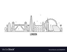 london england skyline line art design