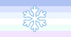 a snowflake is shown on a blue and white striped background