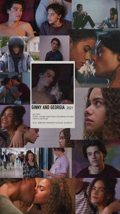 collage of images from the movie ginny and georgia, which is being shown in several different languages