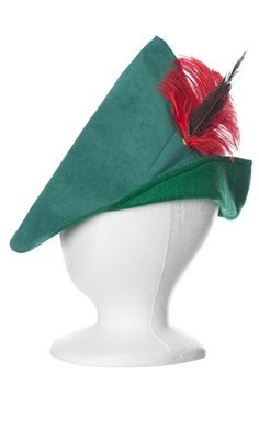 Woodsman Hat in Green Suede Cloth and Green Felt Knight Costumes, Peter Pan Hat, Robin Hood Hat, Peter Pan Costume, Crown For Kids, Pheasant Feather, Hood Hat, Knight Costume, Kids Dress Up