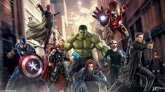 the avengers movie poster with many different characters