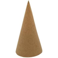 a brown paper cone on a white background