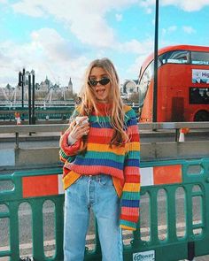 We bet you haven't seen a turtleneck sweater as striking and outstandingly beautiful as this one is. Our rainbow-striped turtleneck bohemian sweater is the only thing you need to make jaws drop, and gypsy souls take notes on boho inspirations from you. This oversized colorful sweater is the best celebration of your femininity and individuality, don’t you agree? Long sleeves Blend of Spandex, cotton, and polyester Knitted composition Striped pattern Long sleeves Turtleneck collar Size (in) One Si Rainbow Turtleneck, High Neck Sweaters Women, 40s Fashion Women, Bohemian Sweater, Turtleneck Outfit, Hot Sweater, Oversized Sweater Women, Rainbow Sweater, Striped Turtleneck