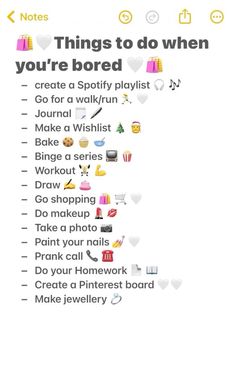 an iphone screen with the text things to do when you're bored