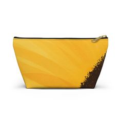 "Sunflower Makeup Bag, Sunflower Gift For Friend, Floral Pencil Case, Summer Accessory Pouch, Garden Aesthetic, Sunflower Pouch, Spring Bags. Cute, abstract sunflower bag! T-BOTTOM ACCESSORY POUCH *Small: Length 8.66\", Width 2.36\", Height 4.72\" *Large: Length 12.6\", Width 3.15\", Height 7.28\" *100% Polyester *With Non-Woven Laminate Inside - Matches Zipper *All Over Print *White or Black Zipper *Gold Color Zipper Head *Do NOT Bleach or Dry-Clean *Designed, Printed, and Shipped from the USA. Yellow Pouch Pencil Case As Gift, Yellow Zipper Pouch Cosmetic Bag For Everyday Use, Yellow Pouch Cosmetic Bag For Everyday Use, Yellow Pouch Pencil Case Gift, Yellow Pouch Cosmetic Bag For Gift, Yellow Everyday Pouch Cosmetic Bag, Yellow Cosmetic Pouch For Everyday Use, Yellow Rectangular Cosmetic Bag With Removable Pouch, Yellow Pouch Cosmetic Bag For Daily Use