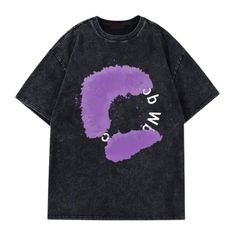 This Hip Hop Purple Graffiti Print T-Shirt features a bold design, crafted from 100% polyester with a soft, lightweight construction for all-day comfort