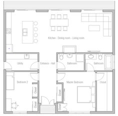 the floor plan for a two bedroom apartment with an attached bathroom and living room area