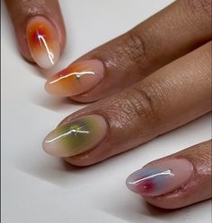 Natural Abstract Nails, Jewel Color Nails, Minimal Summer Nails, Orb Nails, Fall Jelly Nails, Emma Chamberlain Nails, Nails Vacation, Subtle Nails, Gelish Nails