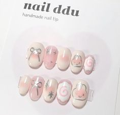 Japanese Nails Short, Uñas Cute, Aesthetic Pink Nails, Art Deco Nails, Hello Nails, Cute Simple Nails