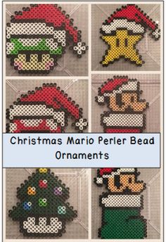 christmas mario perler bead ornaments