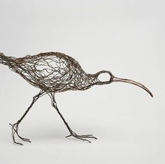 a bird made out of branches on a white background