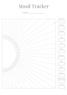 the mood trackerr is shown with lines and numbers on it, as well as an image