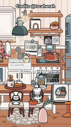 so könnte man eine Küche einrichten ￼🤗 Toca Boca Modern Mansion Kitchen, Toca Rooms, Boca Recipe, Toca Life World Aesthetic Pfp, Toca Ideas, Toka Boka, Life Game, Free House Design, Adorable Homes Game