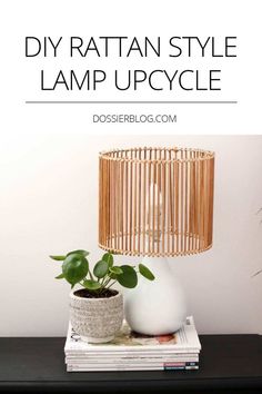 the diy rattan style lamp upcycle is an easy and cheap way to make it