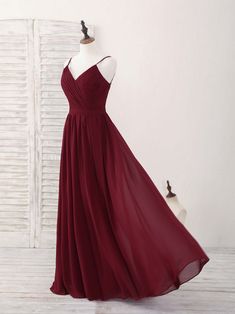 Maroon Grad Dress, Chiffon Dresses With Sweep Train And Fitted Bodice, Red Chiffon Dress With Fitted Bodice, Flowy Chiffon Dress With Sweep Train, Blue Sequin Prom Dress, Burgundy Prom Dress Long, Simple Maxi, Prom Dress Burgundy, Burgundy Evening Dress