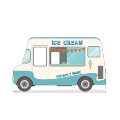 an ice cream truck is shown on a white background