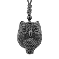 PRICES MAY VARY. MATERIAL: The owl pendant is made of natural obsidian and hand-carved, so each owl pendant is a unique one. Each piece of jewelry is exquisitely handcrafted and polished by our most skilled masters. HEALING JEWELRY: Obsidian is said to impel us to grow, help to remove negative energy blocks and keep our thoughts positive. Owl Pendant Necklace as Gift: Owls are called blessed birds, representing good luck and happiness. The love bird of the goddess of wisdom Athena in Greek mytho Obsidian Amulet Necklace As Gift, Obsidian Amulet Necklace For Gift, Black Obsidian Necklace, Bat Necklace, Christmas Gift For Men, Black Obsidian Stone, Obsidian Necklace, Energy Blocks, Owl Pendant Necklace