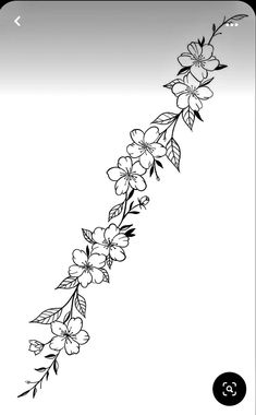 a line drawing of flowers on a white background