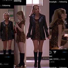 Buffy Leopard Dress, 90s Halloween Costumes Aesthetic, Buffy Aesthetic Outfits, Buffy Inspired Outfits, 90s Vampy Outfits, Summer Vampire Outfit, Buffy Outfits 90s, Lisa Frankenstein Outfits, Buffy Fashion