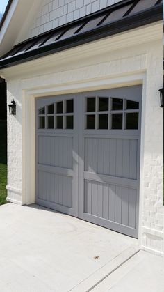 an image of a garage with two doors