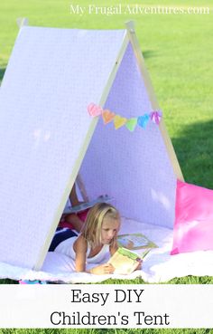 So my little girl turned 5 in May and we wanted to make her a special gift this year that she would really love.  I have seen the idea of creating a little collapsible tent in the past and I really wanted to make one for her birthday gift. My little girl loves to read […] Tent Diy, Childrens Tent, Kids Tent, Diy Tent, Kids Tents, Teepee Tent, Slumber Parties, Back To Nature, Kids' Room