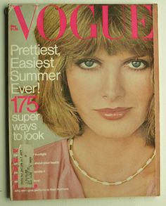 VOGUE May 1976 RENE RUSSO Roseanne Vela EASTERN AIRLINES booklet attached Best Vogue Covers, Renee Russo, 1970s Models, Dayle Haddon, Ingrid Boulting, 1970s Makeup, Vintage Vogue Covers, Susan Dey