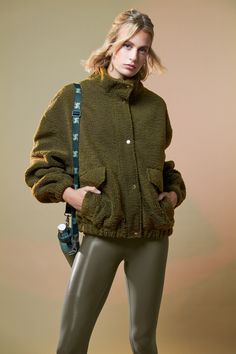 Cooler weather calls for cozy-yet-stylish layers. Embrace the season of stillness in the Marcel Sherpa Jacket, built with an extra warm lining and cuddle-worthy teddy bear feel. Faux Teddy Sherpa + warm lined interior Zip or snap closure (options! ) Pockets galore: side + hidden flap pocket Encased elastic at cuff and bottom 25" length | Marcel Sherpa Jacket in Spruce Cozy Fall Outerwear With Faux Fur Trim, Sherpa Outerwear With Plush Lining For Cold Weather, Cold Weather Sherpa Outerwear With Plush Lining, Cold Weather Outerwear With Sherpa And Plush Lining, Cozy Faux Fur Trim Outerwear For Cold Weather, Fleece-lined Outerwear For Fall And Winter, Fleece Lined Outerwear For Fall, Fleece Lined Outerwear For Fall And Winter, Fall Outdoor Sherpa Outerwear