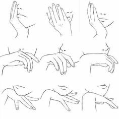 hands are shown in different positions and shapes