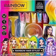 Kids Hair Color, Stylist Kit, Clipin Hair Extensions, Gold Hair Colors, Vibrant Hair, High Hair, Temporary Hair Color, Rainbow High, Hair Coloring