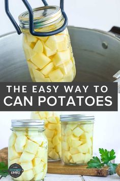 the easy way to can potatoes in a mason jar