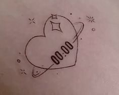 a drawing of a heart with the word 100 on it and an arrow in the middle