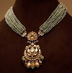 Kundan Pendant Set, Antique Gold Jewelry Indian