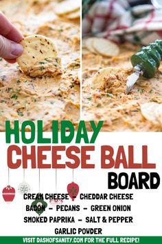 collage image cheese ball board Cheese Ball Board, Cold Party Food, Butter Boards, Cheese Ball Recipe, Favorite Christmas Recipes, Quick And Easy Appetizers, Cheese Ball Recipes, Recipes Appetizers And Snacks