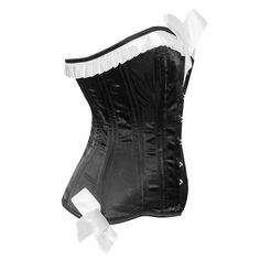 This Black lace up corset is an ideal option for waist reduction, body shaping, and tight lacing. Satin fabric is renowned for its exquisite feel, glossy surface, and smooth texture. This Over Bust corset boasts a striking, shiny exterior. This corset provides excellent spinal support for the lower, middle, and lumbar regions of the back. Additionally, wearing it regularly in the workplace can enhance posture. Premium steel boned corsets are manufactured with superior-grade components, allowing Gothic Black Corset With Medium Bust Support, Black Shaping Corset With Medium Bust Support, Black Stretch Overbust Corset Dress, Black Stretch Corset Dress Overbust, Black Shaping Corset, Fitted Shapewear With Corset Back, Black Stretch Corset Belt With Corset Back, Black Overbust Corset With Medium Bust Support, Black Stretch Overbust Corset Belt