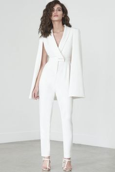 Caped Jumpsuit Elegant Overalls, Overalls White, Cape Jumpsuit, Elegant Jumpsuit, Jumpsuit Elegant, Woman Suit Fashion