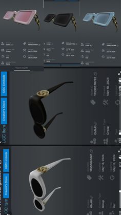 an info sheet showing the different types of sunglasses and their features in each one's design