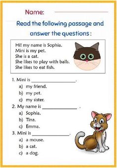 a cat and a dog are shown in this worksheet for reading the words