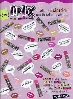 an advertisement for lip fix with various lipsticks