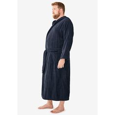 Nothing says comfort like 100% cotton plush terry velour. Our Terry Velour Hooded Maxi Robe is so soft—it's like a walk-around blanket! Winter Robes, Terry Robe, Bathrobe Men, Men's Robes, Sleeve Packaging, Men's Knit, Long Sleeve Pyjamas, Mens Big And Tall, Big And Tall