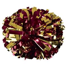 a red and gold pom - pom on a white background