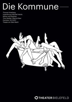 the poster for die kommune shows several people in a bathtub with their feet up