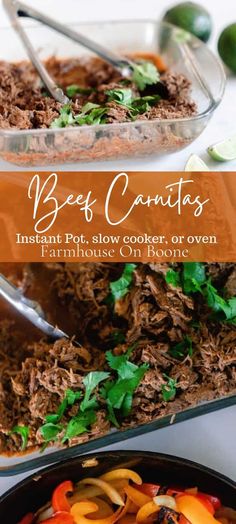 beef carnitas with carrots, slow cooker or oven