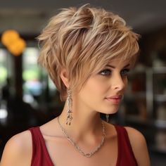 Short Straight Layered Haircuts, Short Hair 2024 Trends Women, Short Hair Over 40, Bixie Colour Haircut 2024, Hair Color Ideas Short Hair, Pixie Cut For Thick Hair, Haircut Trending, Short Hair Color Ideas, Ideas Short Hair