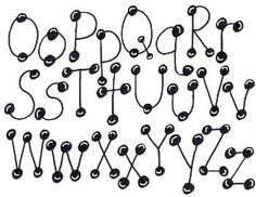 the letters and numbers are made up of black balls, which appear to be connected together